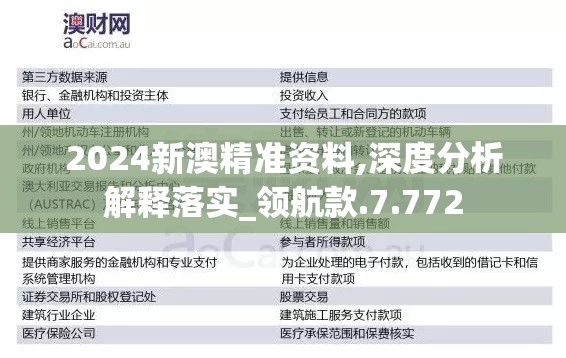 2024新澳精准资料,深度分析解释落实_领航款.7.772