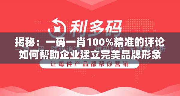 揭秘：一码一肖100%精准的评论如何帮助企业建立完美品牌形象？