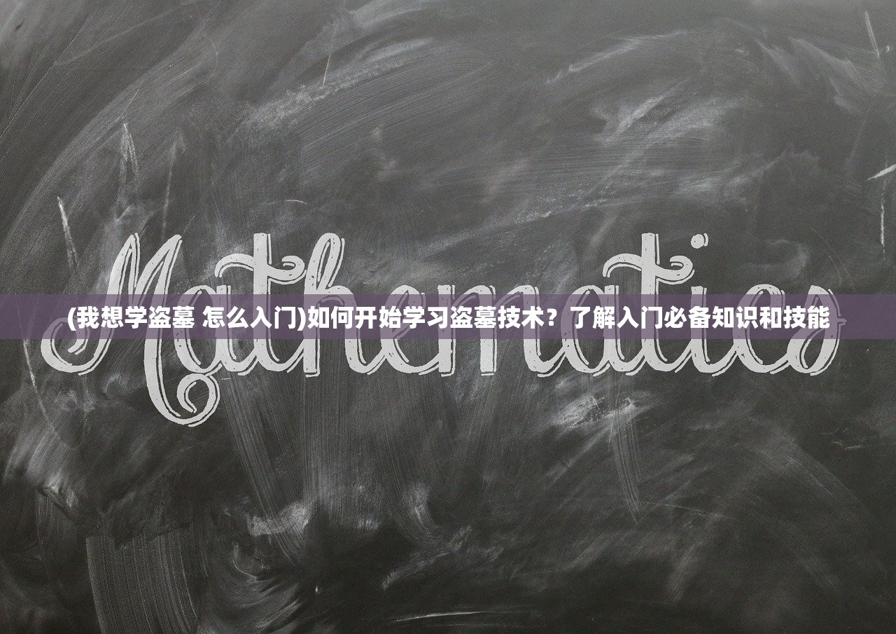 (我想学盗墓 怎么入门)如何开始学习盗墓技术？了解入门必备知识和技能