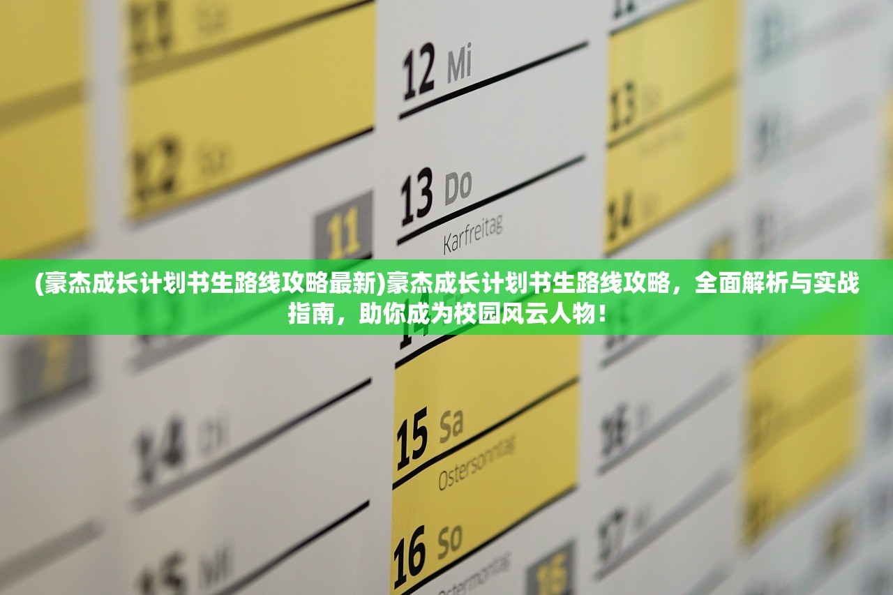 (豪杰成长计划书生路线攻略最新)豪杰成长计划书生路线攻略，全面解析与实战指南，助你成为校园风云人物！